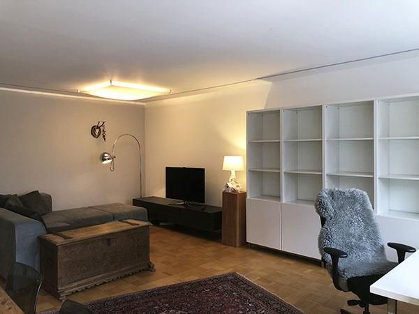 München, Solln, Wohnung, extravagante ruhige vollmöblierte 2-Zimmerwohnung 78 qm im 1-OG, Wohnrichtung Garten mit großem Balkon & Lift