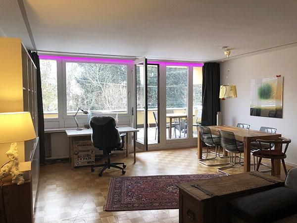 München, Solln, Wohnung, extravagante ruhige vollmöblierte 2-Zimmerwohnung 78 qm im 1-OG, Wohnrichtung Garten mit großem Balkon & Lift